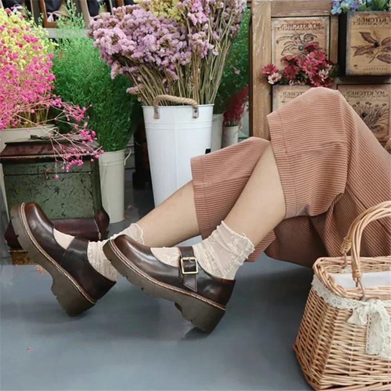 New Literary Retro Women's Shoes Thick Bottom Mori Girl Japanese Mary Jane Single Shoes College Style New Literary Retro Women's Shoes Thick Bottom Mori Girl Japanese Mary Jane Single Shoes College Style