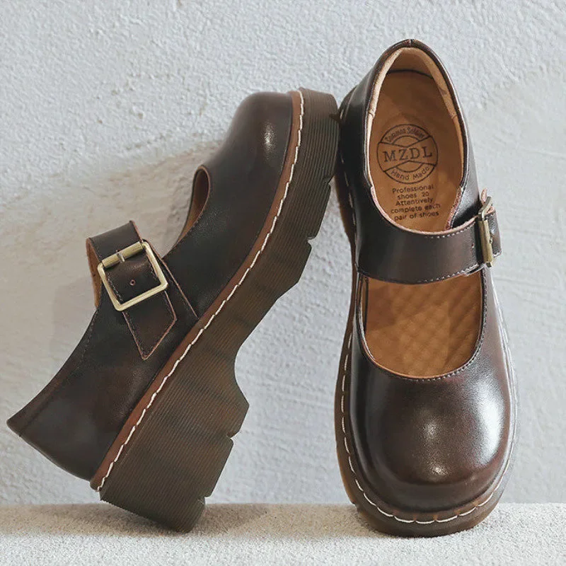 New Literary Retro Women's Shoes Thick Bottom Mori Girl Japanese Mary Jane Single Shoes College Style New Literary Retro Women's Shoes Thick Bottom Mori Girl Japanese Mary Jane Single Shoes College Style