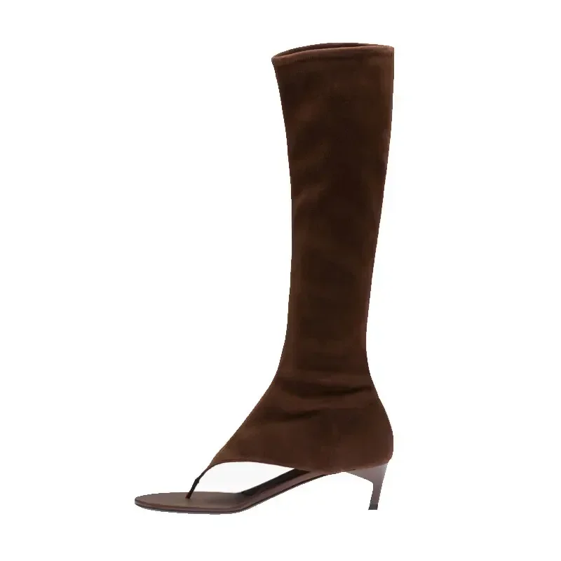 Ladies Spring and Summer New Slim Heel Pinch Toe Knee Length Cool Boots Fashionable Side Zipper Mid Length Women's Boots Ladies Spring and Summer New Slim Heel Pinch Toe Knee Length Cool Boots Fashionable Side Zipper Mid Length Women's Boots