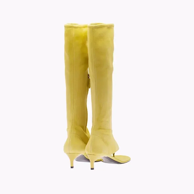 Ladies Spring and Summer New Slim Heel Pinch Toe Knee Length Cool Boots Fashionable Side Zipper Mid Length Women's Boots Ladies Spring and Summer New Slim Heel Pinch Toe Knee Length Cool Boots Fashionable Side Zipper Mid Length Women's Boots