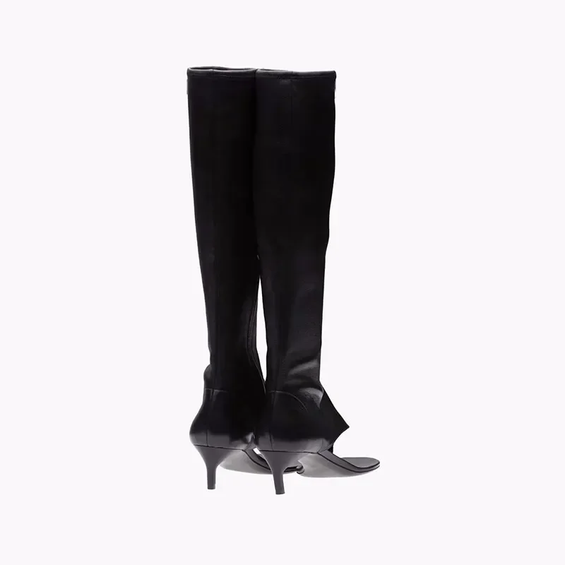 Ladies Spring and Summer New Slim Heel Pinch Toe Knee Length Cool Boots Fashionable Side Zipper Mid Length Women's Boots Ladies Spring and Summer New Slim Heel Pinch Toe Knee Length Cool Boots Fashionable Side Zipper Mid Length Women's Boots
