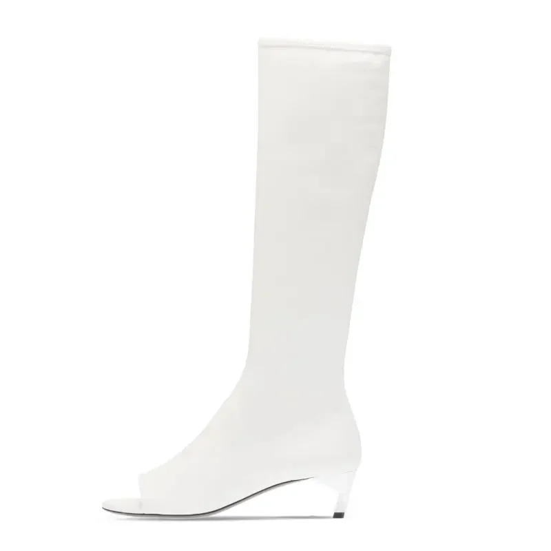 Ladies Spring and Summer New Slim Heel Pinch Toe Knee Length Cool Boots Fashionable Side Zipper Mid Length Women's Boots Ladies Spring and Summer New Slim Heel Pinch Toe Knee Length Cool Boots Fashionable Side Zipper Mid Length Women's Boots