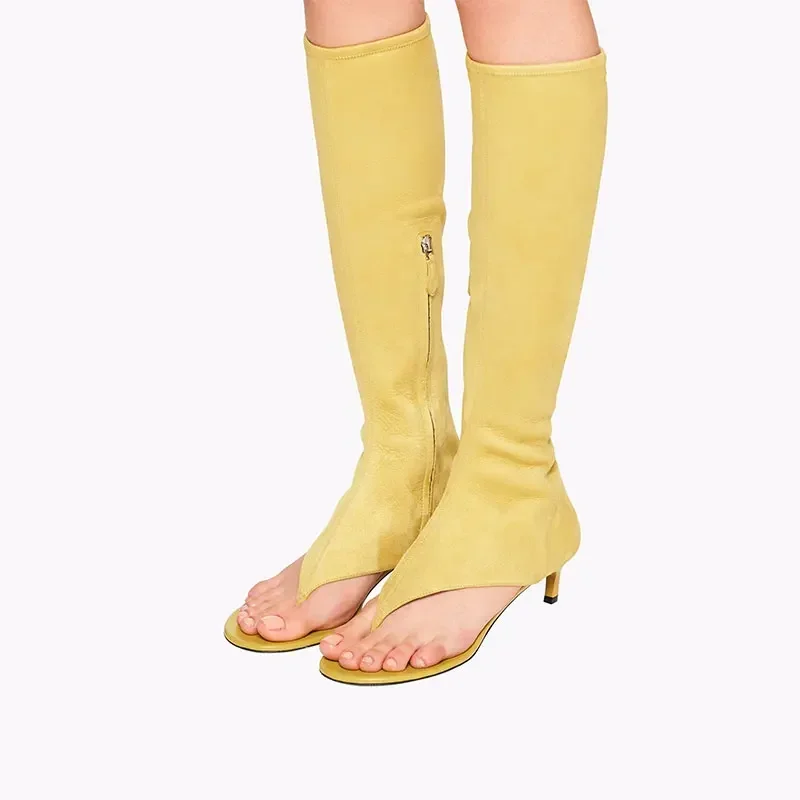 Ladies Spring and Summer New Slim Heel Pinch Toe Knee Length Cool Boots Fashionable Side Zipper Mid Length Women's Boots Ladies Spring and Summer New Slim Heel Pinch Toe Knee Length Cool Boots Fashionable Side Zipper Mid Length Women's Boots