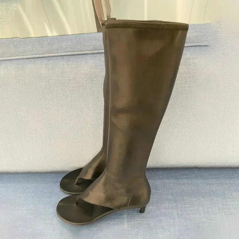 Ladies Spring and Summer New Slim Heel Pinch Toe Knee Length Cool Boots Fashionable Side Zipper Mid Length Women's Boots Ladies Spring and Summer New Slim Heel Pinch Toe Knee Length Cool Boots Fashionable Side Zipper Mid Length Women's Boots