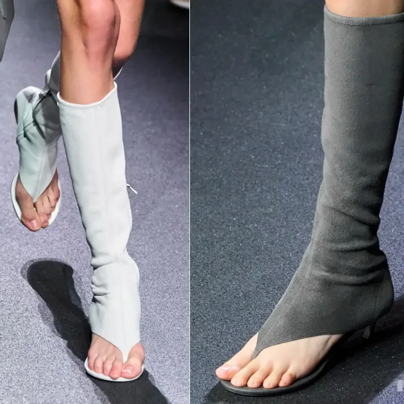 Ladies Spring and Summer New Slim Heel Pinch Toe Knee Length Cool Boots Fashionable Side Zipper Mid Length Women's Boots Ladies Spring and Summer New Slim Heel Pinch Toe Knee Length Cool Boots Fashionable Side Zipper Mid Length Women's Boots