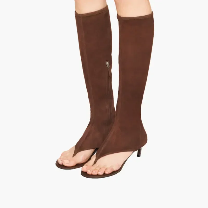 Ladies Spring and Summer New Slim Heel Pinch Toe Knee Length Cool Boots Fashionable Side Zipper Mid Length Women's Boots Ladies Spring and Summer New Slim Heel Pinch Toe Knee Length Cool Boots Fashionable Side Zipper Mid Length Women's Boots