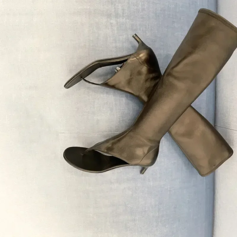 Ladies Spring and Summer New Slim Heel Pinch Toe Knee Length Cool Boots Fashionable Side Zipper Mid Length Women's Boots Ladies Spring and Summer New Slim Heel Pinch Toe Knee Length Cool Boots Fashionable Side Zipper Mid Length Women's Boots