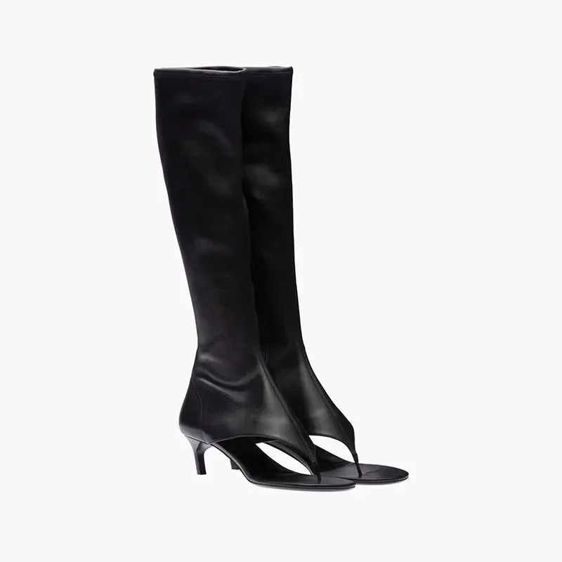Ladies Spring and Summer New Slim Heel Pinch Toe Knee Length Cool Boots Fashionable Side Zipper Mid Length Women's Boots Ladies Spring and Summer New Slim Heel Pinch Toe Knee Length Cool Boots Fashionable Side Zipper Mid Length Women's Boots