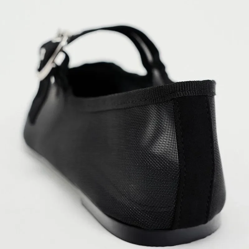 Air Mesh Mary Janes Shoes for Women Buckle Strap Breathable Solid Color Square Toe Femal Ballet Shoes Shallow Concise Flat Shoes Air Mesh Mary Janes Shoes for Women Buckle Strap Breathable Solid Color Square Toe Femal Ballet Shoes Shallow Concise Flat Shoes