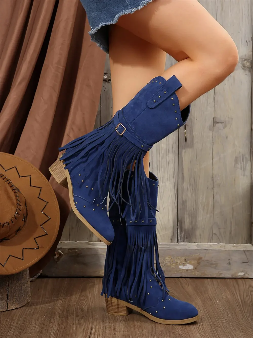Brand Winter Vintage Western Boots with Fringes Retro Comfy Walking Plus Size 43 Zip-up Mid-calf Tassel Cowboy Boots Women Shoes Brand Winter Vintage Western Boots with Fringes Retro Comfy Walking Plus Size 43 Zip-up Mid-calf Tassel Cowboy Boots Women Shoes