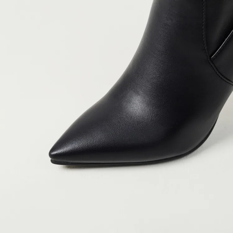 New Black Brown Pleated Lazy Long Boots European American Style 10cm High-heeled Pointed Autumn Winter Women Knee High Boots 43 New Black Brown Pleated Lazy Long Boots European American Style 10cm High-heeled Pointed Autumn Winter Women Knee High Boots 43