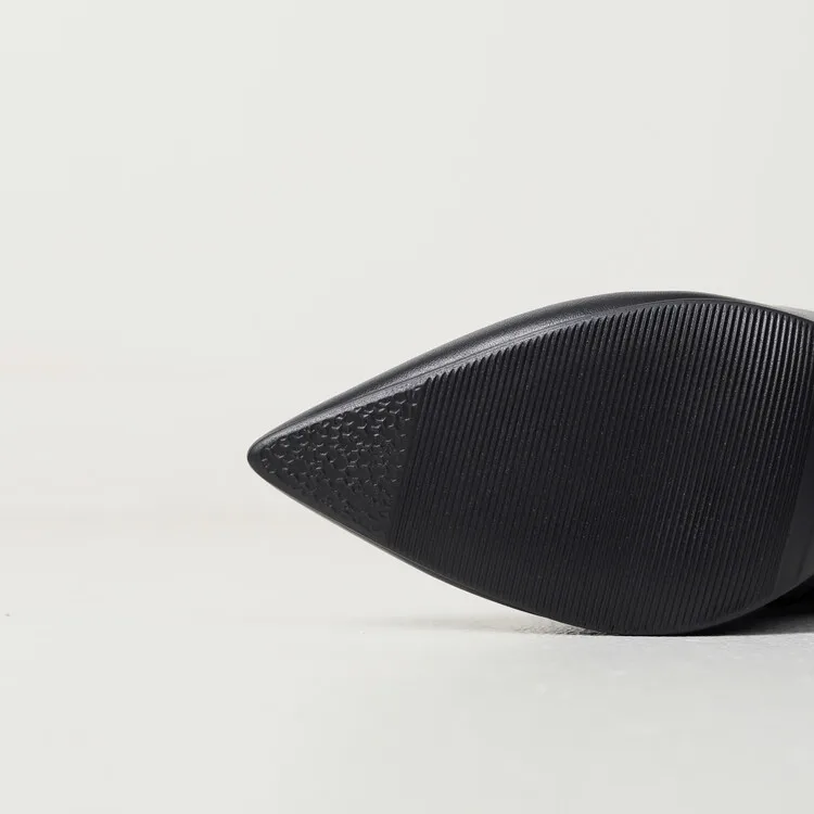 New Black Brown Pleated Lazy Long Boots European American Style 10cm High-heeled Pointed Autumn Winter Women Knee High Boots 43 New Black Brown Pleated Lazy Long Boots European American Style 10cm High-heeled Pointed Autumn Winter Women Knee High Boots 43