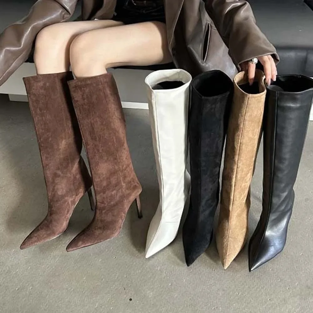 Sharp Pointed Women's Knee High Boots Designer Party Outfit Street Boots Thin High Heels Sharp Pointed Women's Knee High Boots Designer Party Outfit Street Boots Thin High Heels