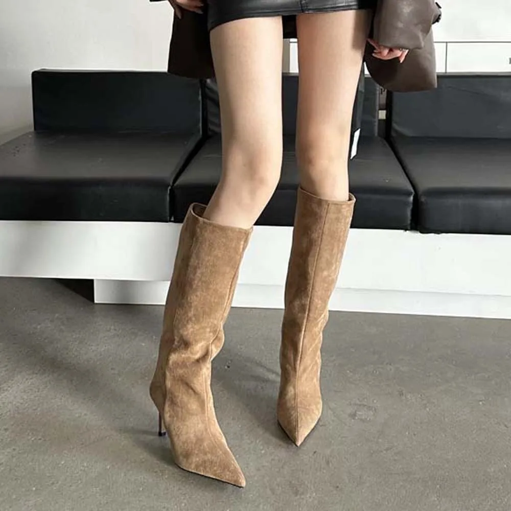 Sharp Pointed Women's Knee High Boots Designer Party Outfit Street Boots Thin High Heels Sharp Pointed Women's Knee High Boots Designer Party Outfit Street Boots Thin High Heels