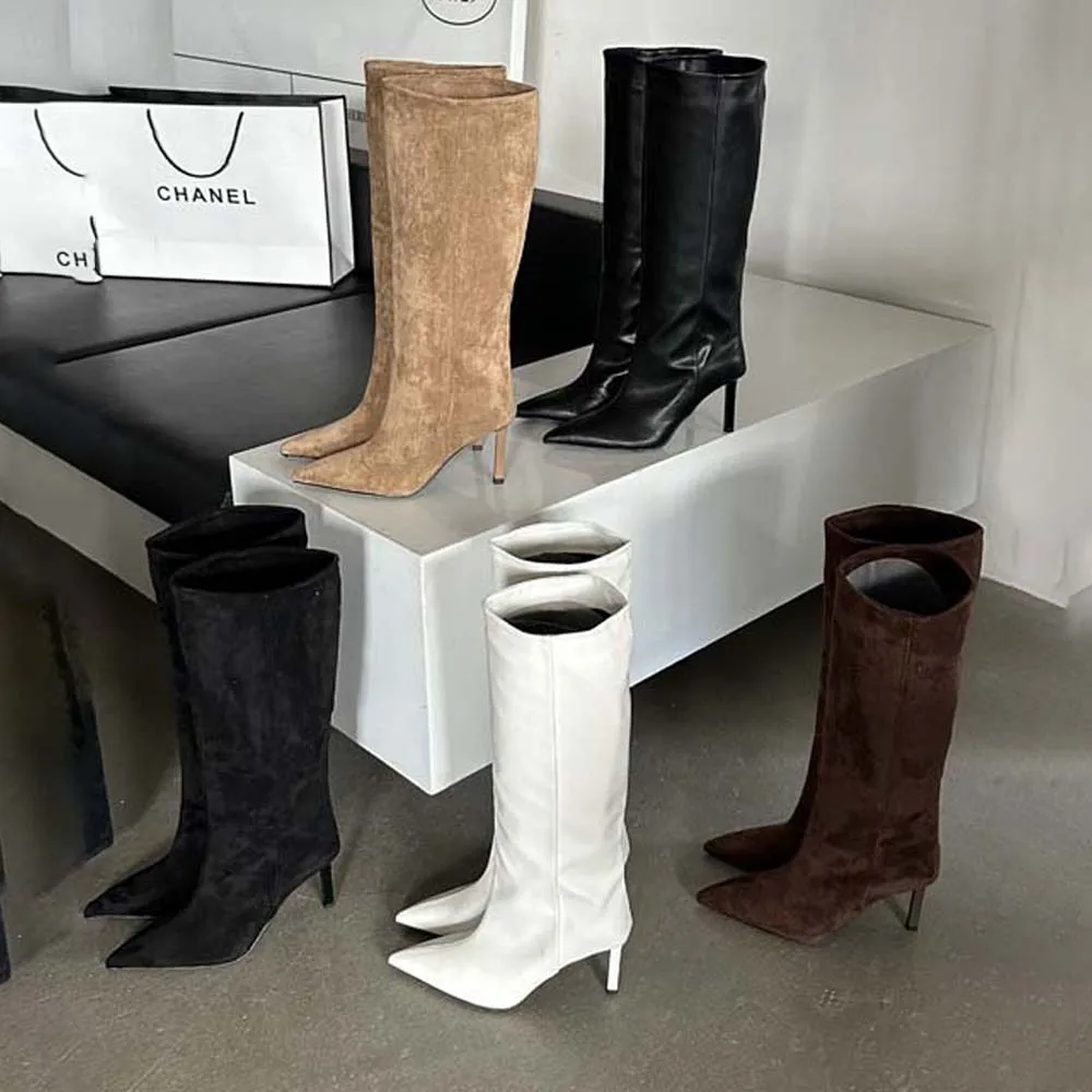 Sharp Pointed Women's Knee High Boots Designer Party Outfit Street Boots Thin High Heels Sharp Pointed Women's Knee High Boots Designer Party Outfit Street Boots Thin High Heels