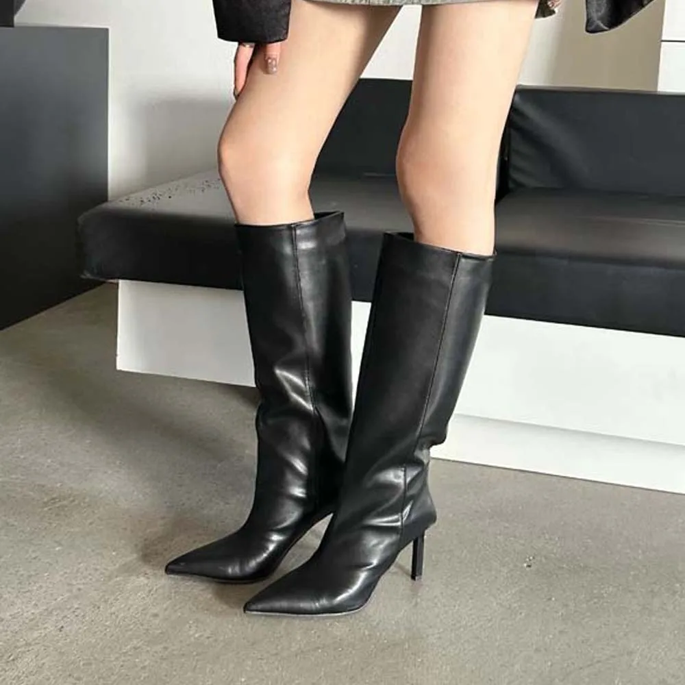 Sharp Pointed Women's Knee High Boots Designer Party Outfit Street Boots Thin High Heels Sharp Pointed Women's Knee High Boots Designer Party Outfit Street Boots Thin High Heels