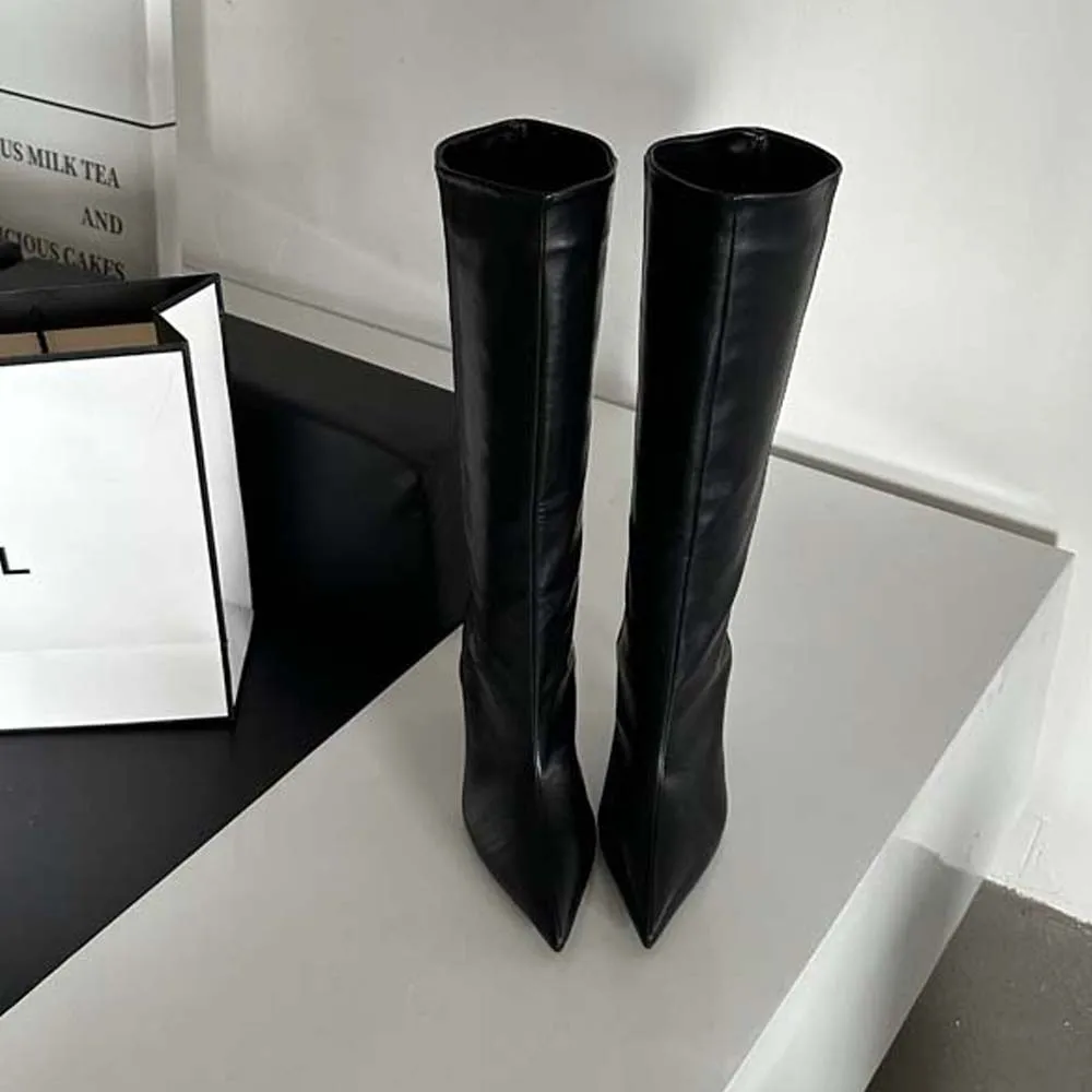 Sharp Pointed Women's Knee High Boots Designer Party Outfit Street Boots Thin High Heels Sharp Pointed Women's Knee High Boots Designer Party Outfit Street Boots Thin High Heels
