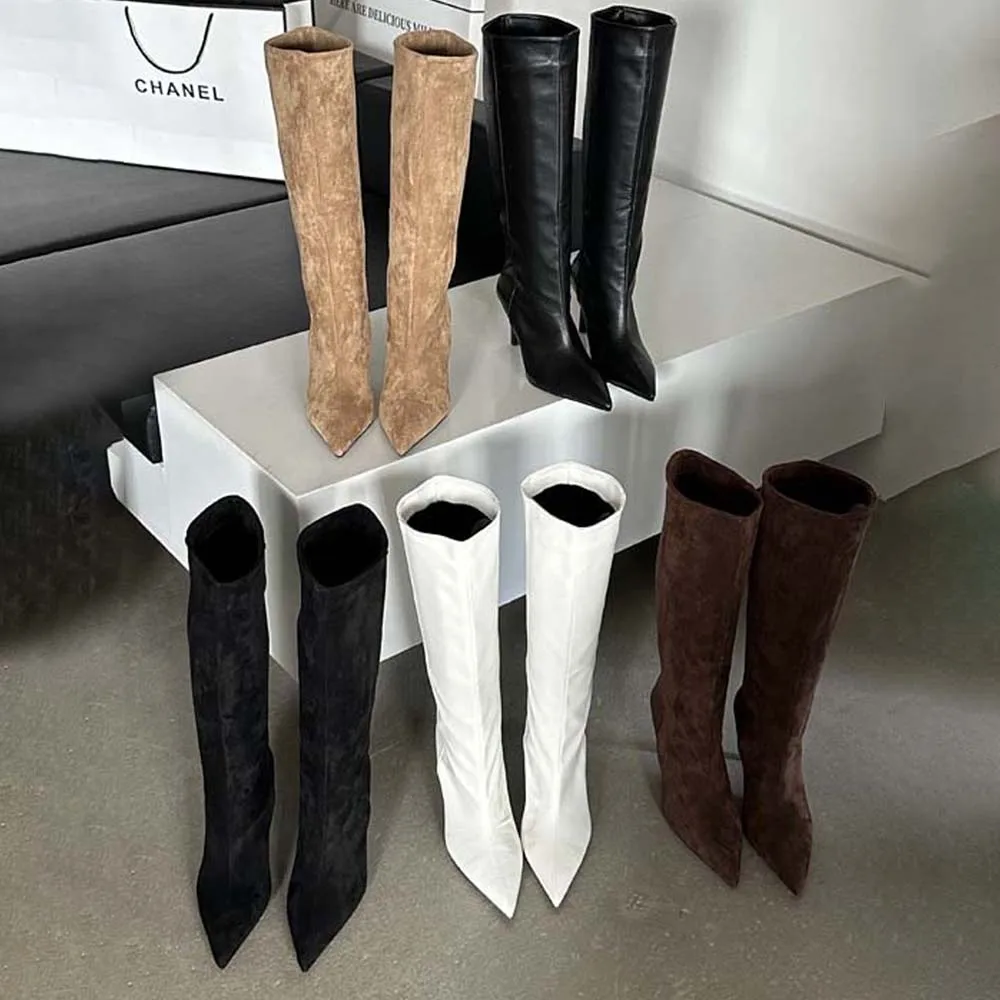 Sharp Pointed Women's Knee High Boots Designer Party Outfit Street Boots Thin High Heels Sharp Pointed Women's Knee High Boots Designer Party Outfit Street Boots Thin High Heels