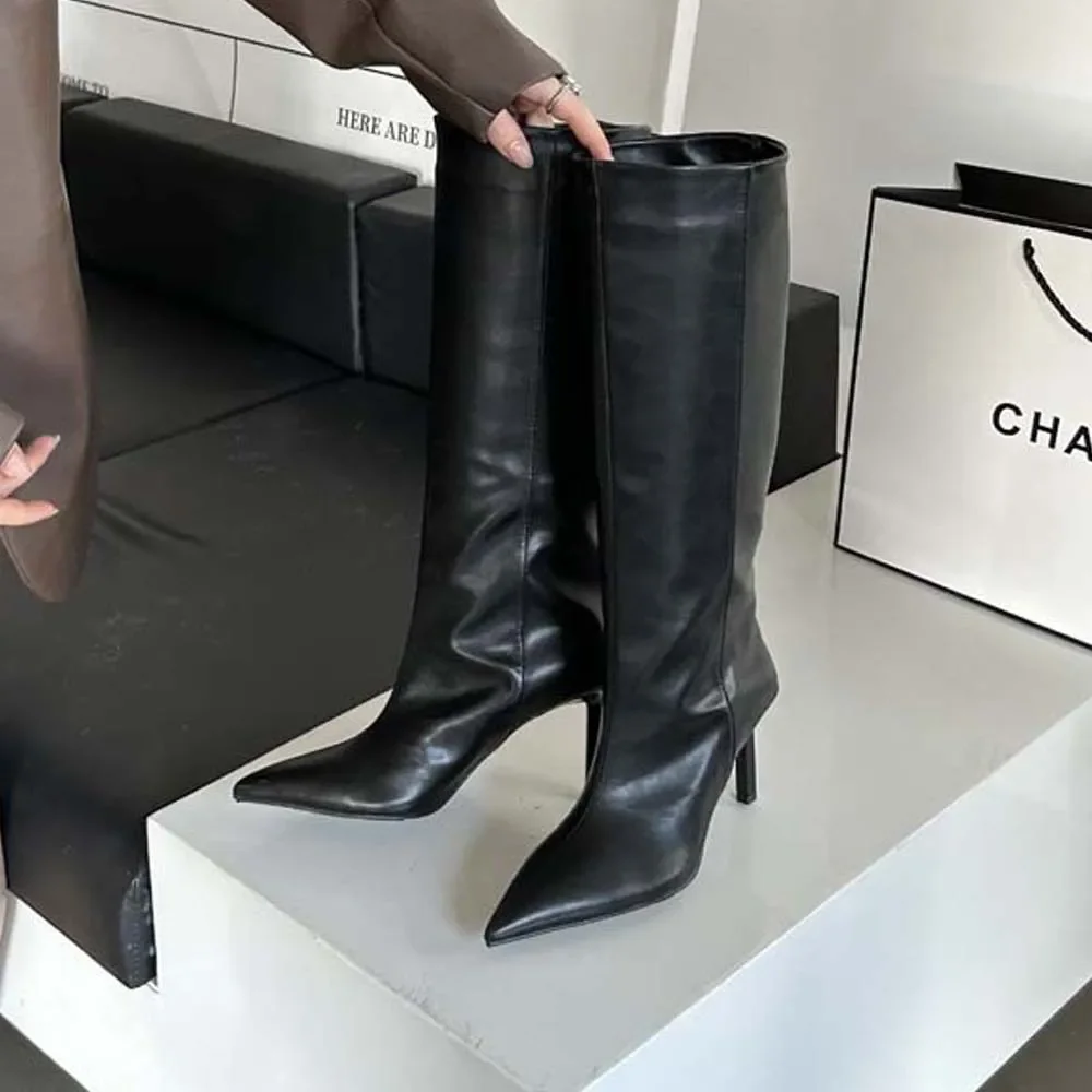 Sharp Pointed Women's Knee High Boots Designer Party Outfit Street Boots Thin High Heels Sharp Pointed Women's Knee High Boots Designer Party Outfit Street Boots Thin High Heels
