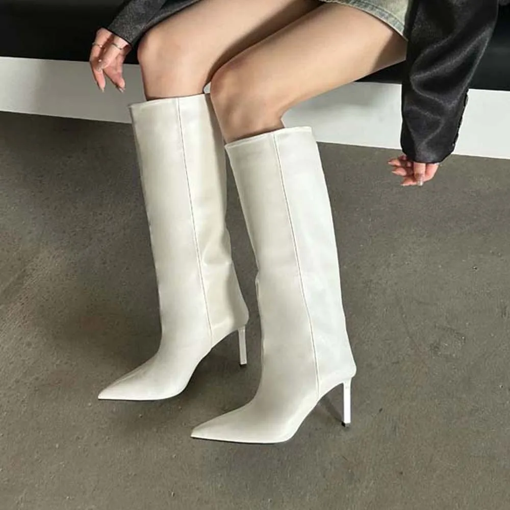 Sharp Pointed Women's Knee High Boots Designer Party Outfit Street Boots Thin High Heels Sharp Pointed Women's Knee High Boots Designer Party Outfit Street Boots Thin High Heels