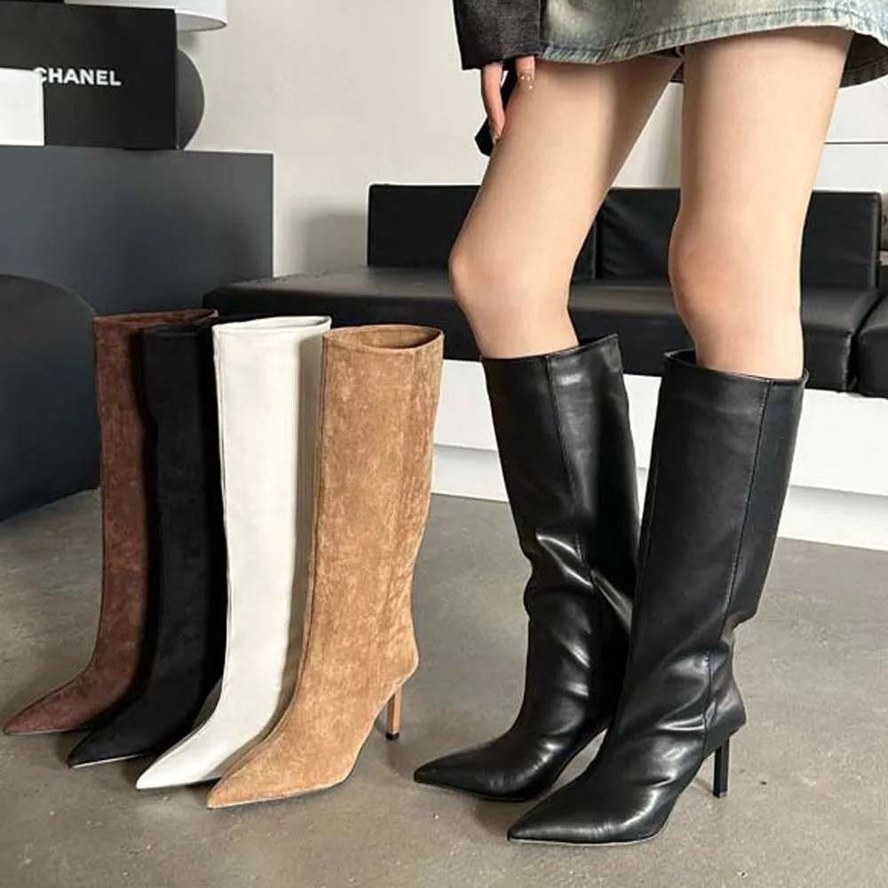 Sharp Pointed Women's Knee High Boots Designer Party Outfit Street Boots Thin High Heels Sharp Pointed Women's Knee High Boots Designer Party Outfit Street Boots Thin High Heels