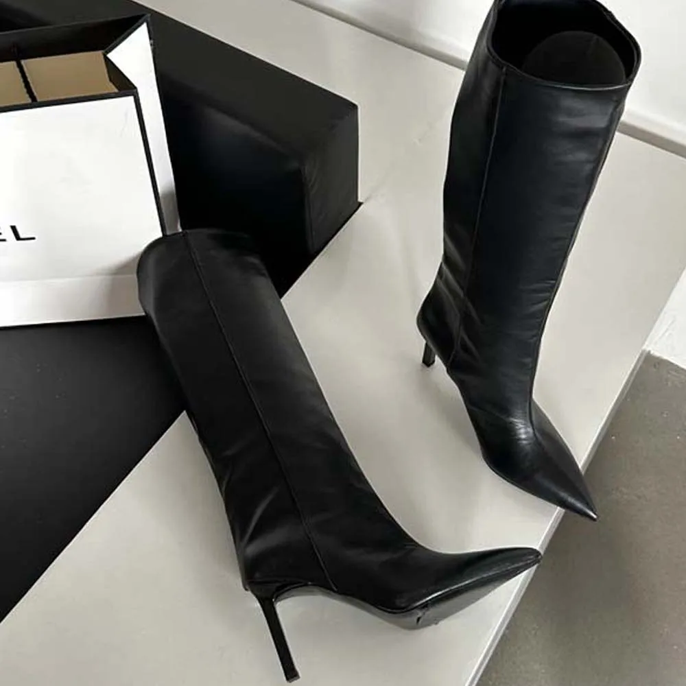 Sharp Pointed Women's Knee High Boots Designer Party Outfit Street Boots Thin High Heels Sharp Pointed Women's Knee High Boots Designer Party Outfit Street Boots Thin High Heels