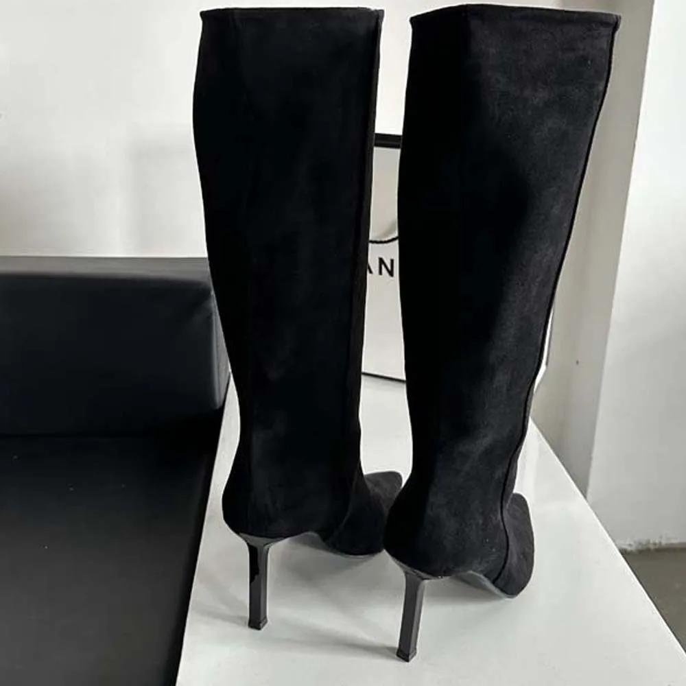 Sharp Pointed Women's Knee High Boots Designer Party Outfit Street Boots Thin High Heels Sharp Pointed Women's Knee High Boots Designer Party Outfit Street Boots Thin High Heels