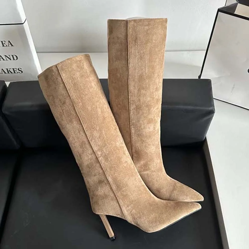Sharp Pointed Women's Knee High Boots Designer Party Outfit Street Boots Thin High Heels Sharp Pointed Women's Knee High Boots Designer Party Outfit Street Boots Thin High Heels