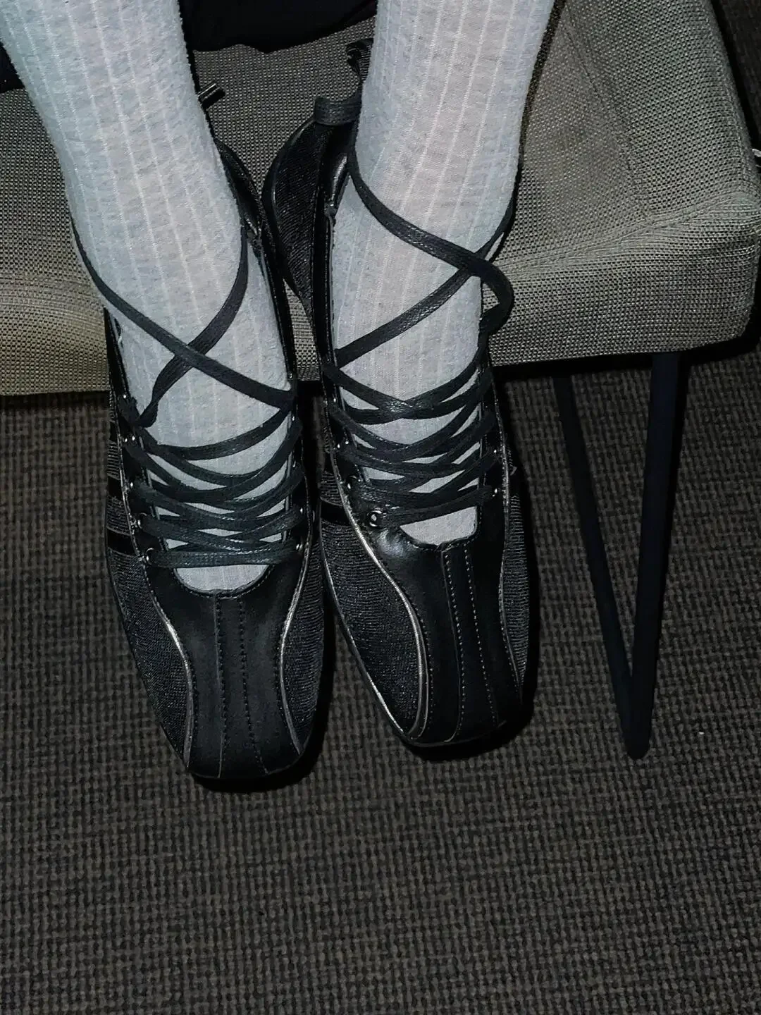 Autumn Women's Black Ballet Shoes Flat Cross Strap Functional Shoes Comfortable Soft Bottom Mary Jane Shoes Ballet Sneakers