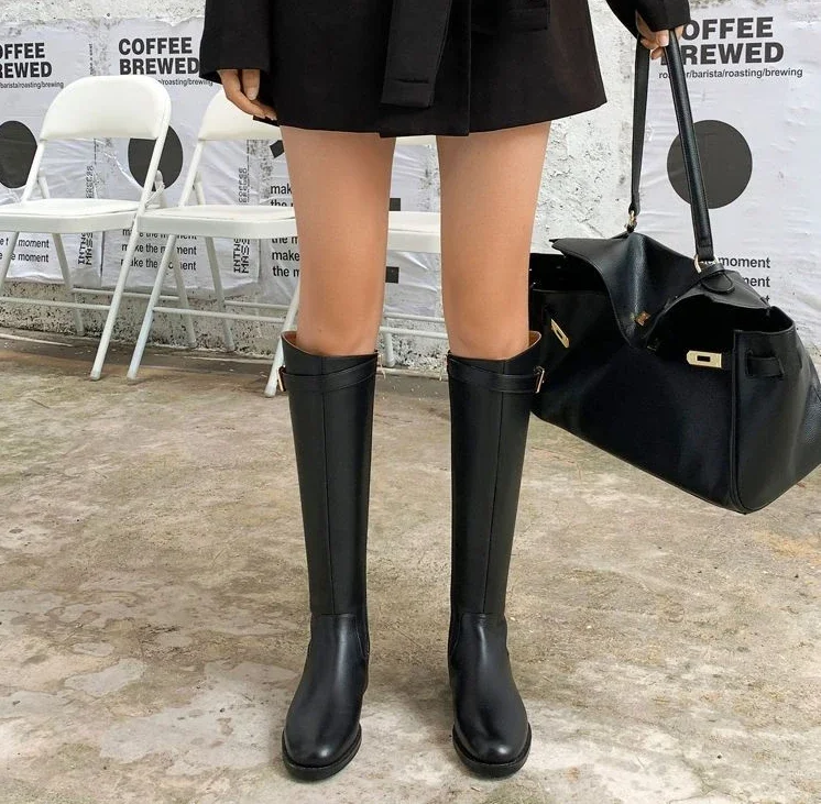 Black Elegant with Low Heels Shoes for Woman Long Brown Women's Boots Winter Knee High Shaft Stylish Lastest Price Goth Black Elegant with Low Heels Shoes for Woman Long Brown Women's Boots Winter Knee High Shaft Stylish Lastest Price Goth
