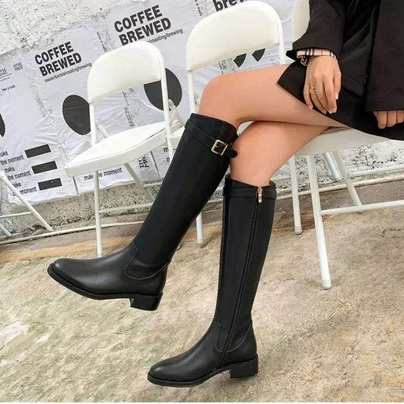 Black Elegant with Low Heels Shoes for Woman Long Brown Women’s Boots Winter Knee High Shaft Stylish Lastest Price Goth Black Elegant with Low Heels Shoes for Woman Long Brown Women's Boots Winter Knee High Shaft Stylish Lastest Price Goth