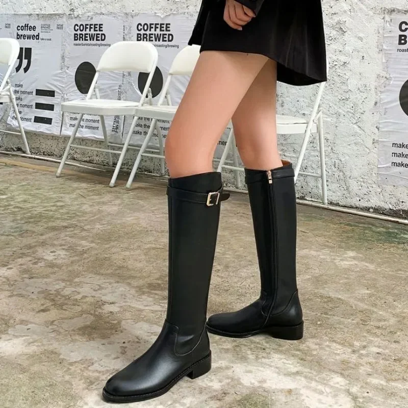 Black Elegant with Low Heels Shoes for Woman Long Brown Women’s Boots Winter Knee High Shaft Stylish Lastest Price Goth Black Elegant with Low Heels Shoes for Woman Long Brown Women's Boots Winter Knee High Shaft Stylish Lastest Price Goth
