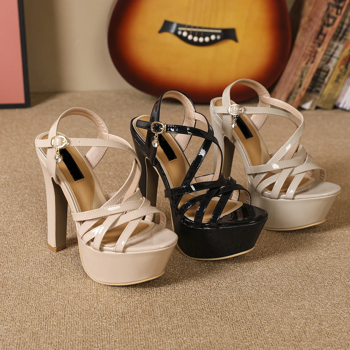 NEW 14CM Platform High Heels Sandals Sexy Ankle Strap Open Toe Gladiator Party Dress Women Shoes Plus Size 44 NEW 14CM Platform High Heels Sandals Sexy Ankle Strap Open Toe Gladiator Party Dress Women Shoes Plus Size 44