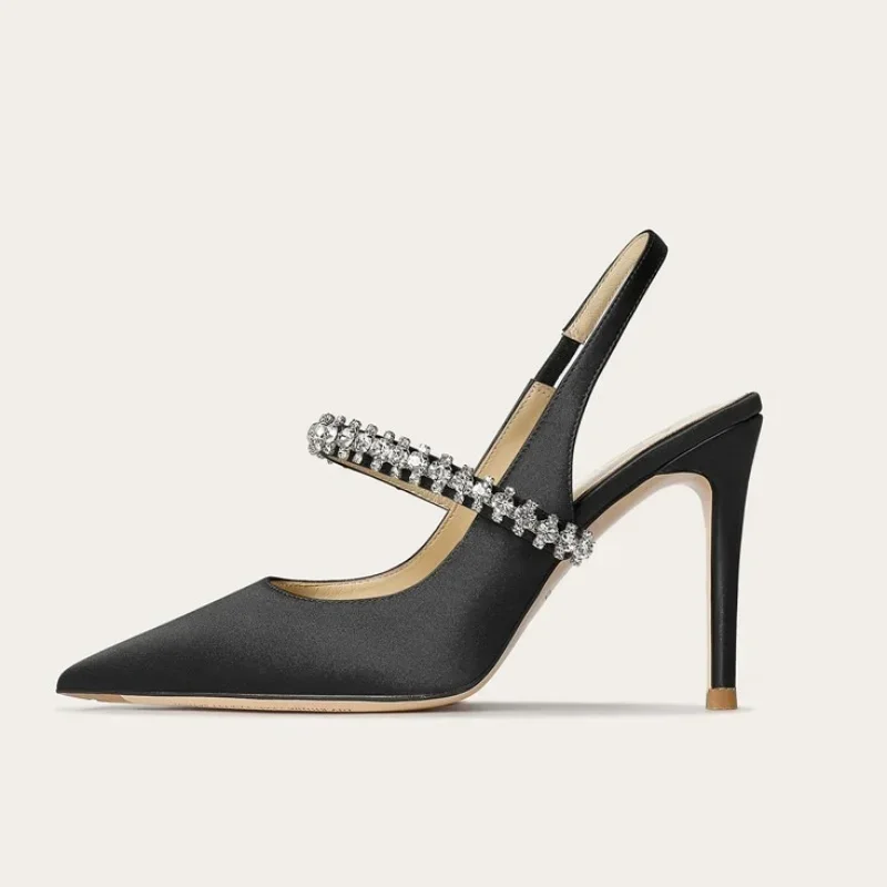 Size 34 45 Women’s Diamond Bao Head Sandals New Thin Heel Pointed Sheepskin Leather High Heels Women’s Wedding Shoes Size 34 45 Women's Diamond Bao Head Sandals New Thin Heel Pointed Sheepskin Leather High Heels Women's Wedding Shoes