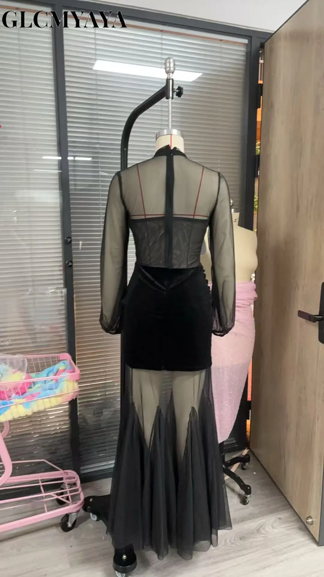 GLCMYAYA Mesh See Through Women Full Sleeve Velvet Bodycon Long Dress 2025 Fall Birthday Party Evening Prom Maxi Mermaid Dresses GLCMYAYA Mesh See Through Women Full Sleeve Velvet Bodycon Long Dress 2025 Fall Birthday Party Evening Prom Maxi Mermaid Dresses