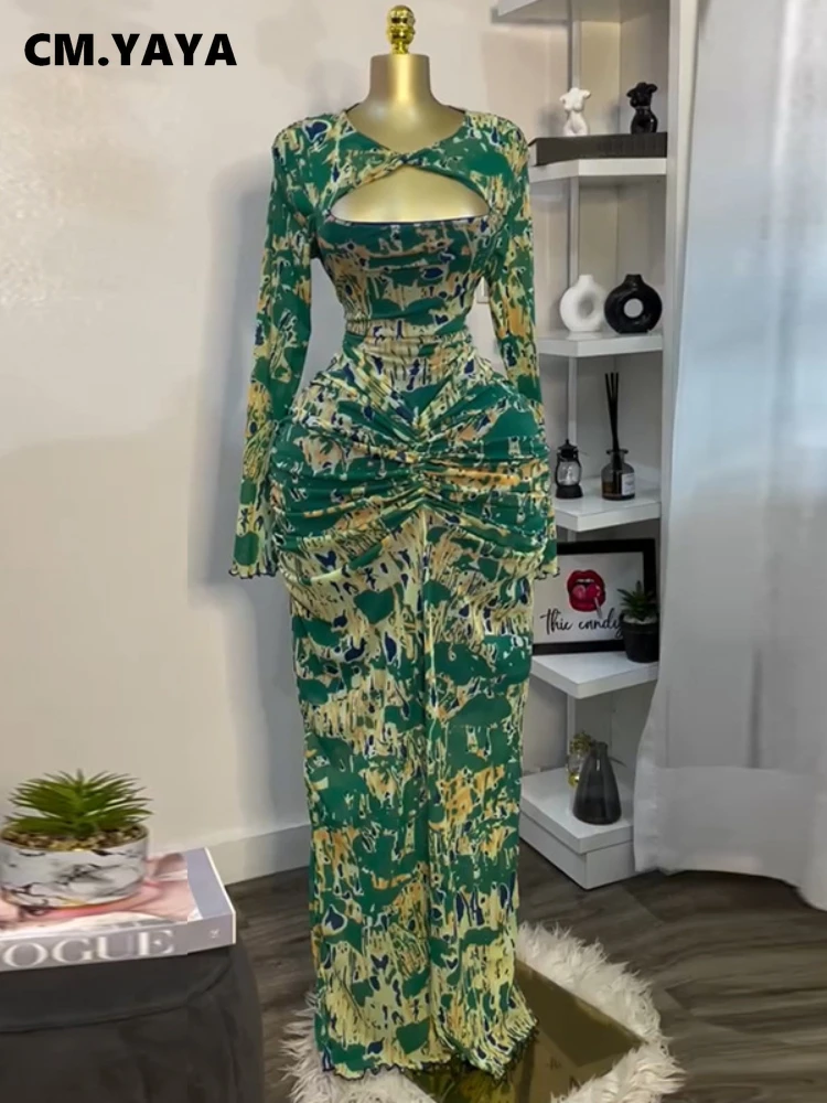 CM.YAYA Women Draped V-neck Cutout Front Ruched Stacked Bodycon Midi Long Maxi Dress 2025 Night Club Party Vestidos Sexy Dresses CM.YAYA Women Draped V-neck Cutout Front Ruched Stacked Bodycon Midi Long Maxi Dress 2025 Night Club Party Vestidos Sexy Dresses