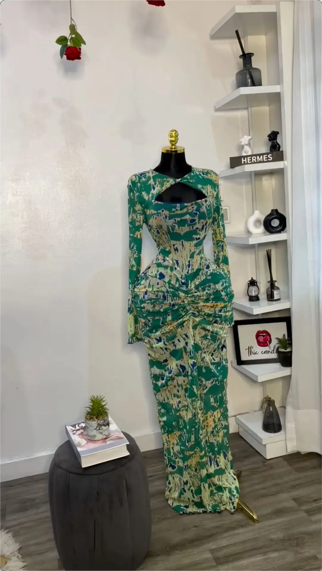 CM.YAYA Women Draped V-neck Cutout Front Ruched Stacked Bodycon Midi Long Maxi Dress 2025 Night Club Party Vestidos Sexy Dresses CM.YAYA Women Draped V-neck Cutout Front Ruched Stacked Bodycon Midi Long Maxi Dress 2025 Night Club Party Vestidos Sexy Dresses