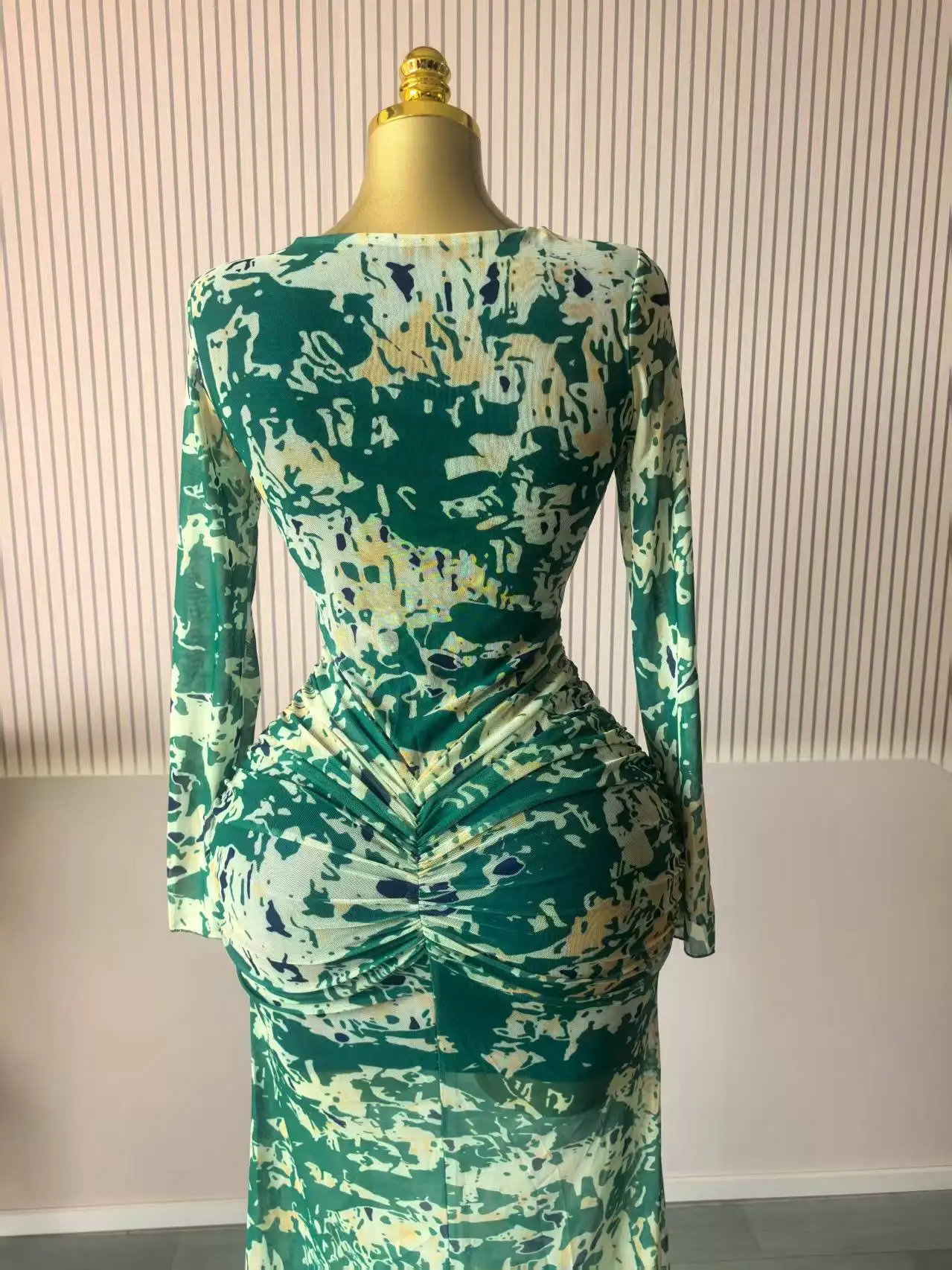 CM.YAYA Women Draped V-neck Cutout Front Ruched Stacked Bodycon Midi Long Maxi Dress 2025 Night Club Party Vestidos Sexy Dresses CM.YAYA Women Draped V-neck Cutout Front Ruched Stacked Bodycon Midi Long Maxi Dress 2025 Night Club Party Vestidos Sexy Dresses