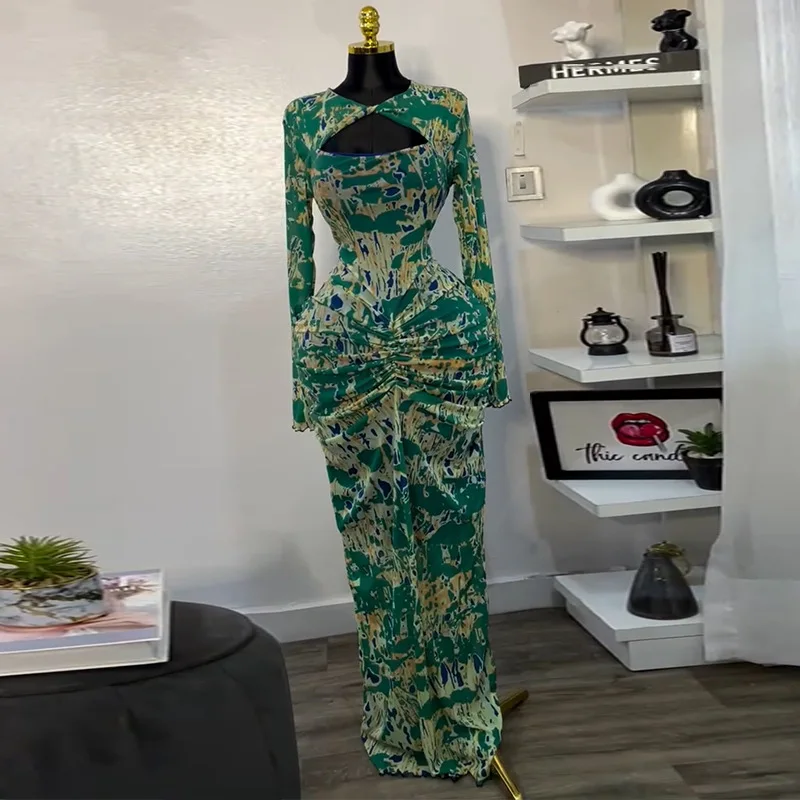 CM.YAYA Women Draped V-neck Cutout Front Ruched Stacked Bodycon Midi Long Maxi Dress 2025 Night Club Party Vestidos Sexy Dresses CM.YAYA Women Draped V-neck Cutout Front Ruched Stacked Bodycon Midi Long Maxi Dress 2025 Night Club Party Vestidos Sexy Dresses