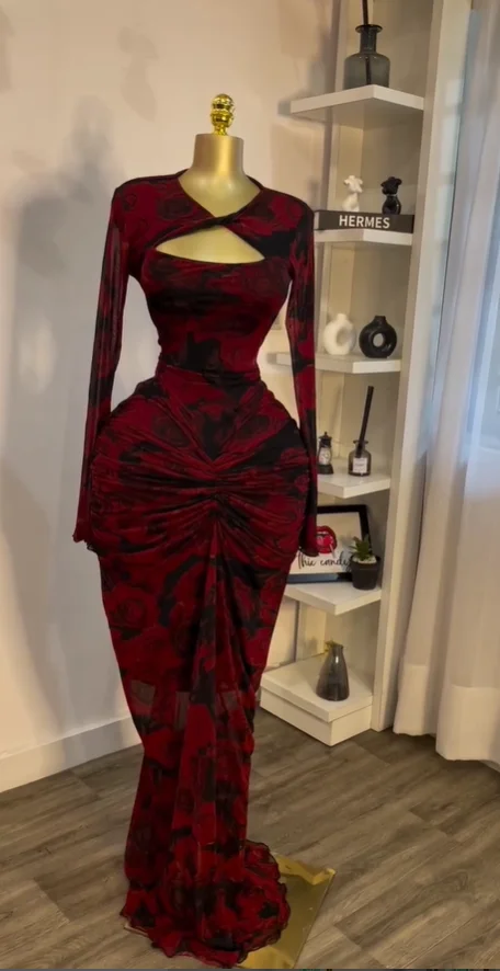 CM.YAYA Women Draped V-neck Cutout Front Ruched Stacked Bodycon Midi Long Maxi Dress 2025 Night Club Party Vestidos Sexy Dresses CM.YAYA Women Draped V-neck Cutout Front Ruched Stacked Bodycon Midi Long Maxi Dress 2025 Night Club Party Vestidos Sexy Dresses