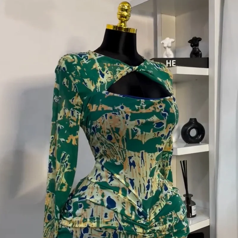 CM.YAYA Women Draped V-neck Cutout Front Ruched Stacked Bodycon Midi Long Maxi Dress 2025 Night Club Party Vestidos Sexy Dresses CM.YAYA Women Draped V-neck Cutout Front Ruched Stacked Bodycon Midi Long Maxi Dress 2025 Night Club Party Vestidos Sexy Dresses