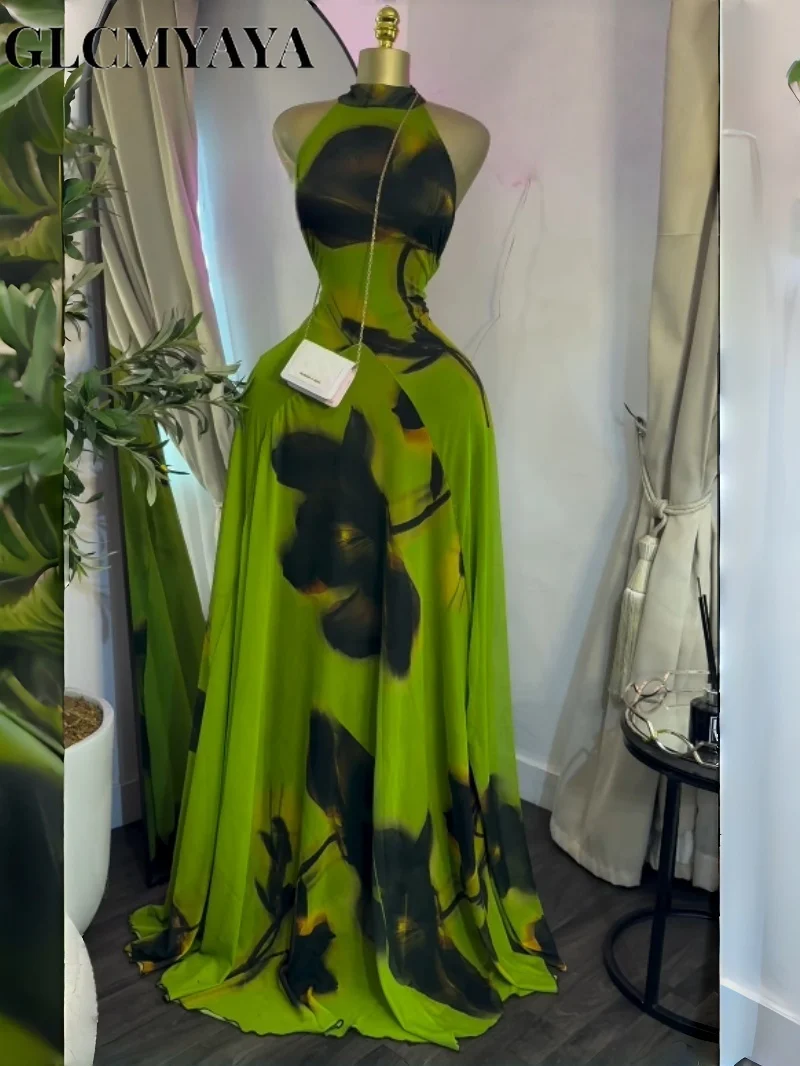 GLCMYAYA Women Printed Sleeveless with Sashes Fit and Flare A-line Maxi Dress 2026 Streetwear Beach Holiday Long Dresses Vestido GLCMYAYA Women Printed Sleeveless with Sashes Fit and Flare A-line Maxi Dress 2026 Streetwear Beach Holiday Long Dresses Vestido