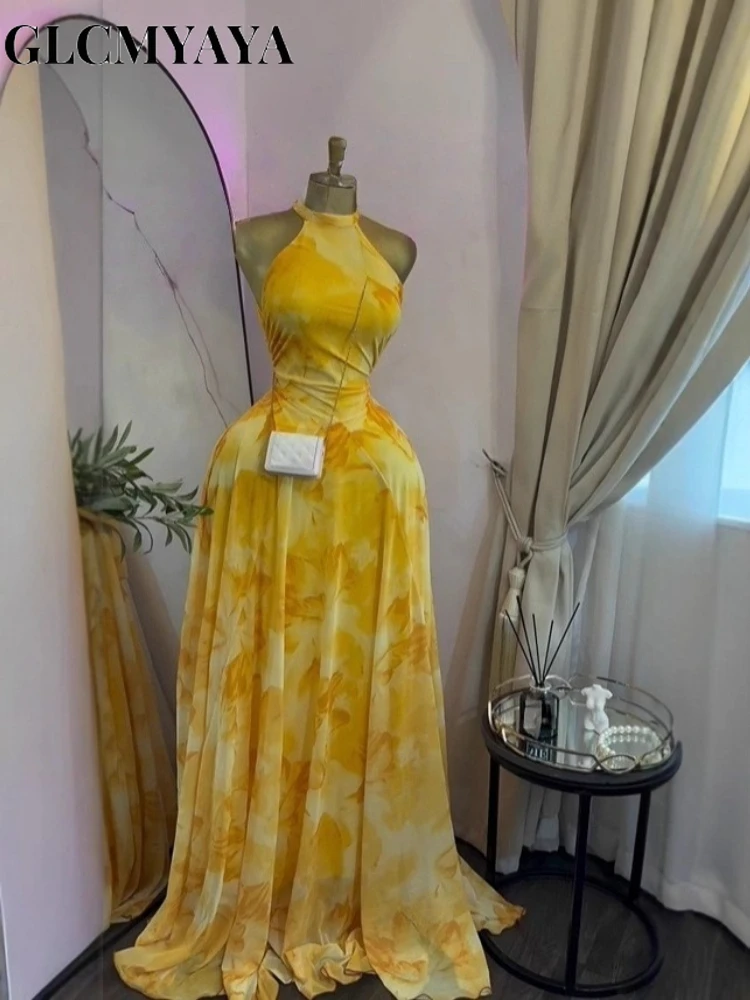 GLCMYAYA Women Printed Sleeveless with Sashes Fit and Flare A-line Maxi Dress 2026 Streetwear Beach Holiday Long Dresses Vestido GLCMYAYA Women Printed Sleeveless with Sashes Fit and Flare A-line Maxi Dress 2026 Streetwear Beach Holiday Long Dresses Vestido