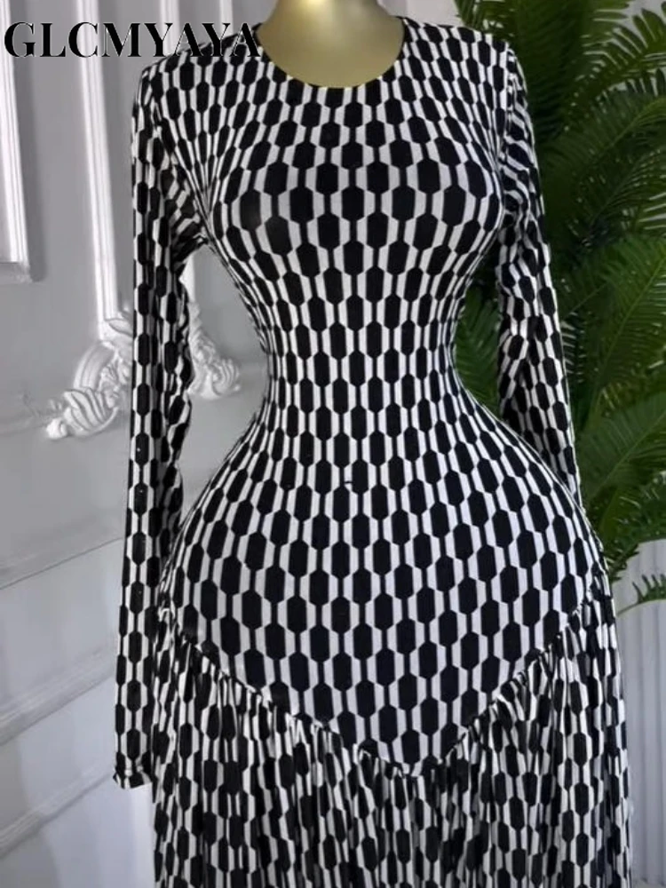 CM.YAYA Women Plaid Round Neckline Long Sleeve Fit and Flare Long Maxi Dress 2025 Even Party Education Vacation Dresses Vestidos CM.YAYA Women Plaid Round Neckline Long Sleeve Fit and Flare Long Maxi Dress 2025 Even Party Education Vacation Dresses Vestidos