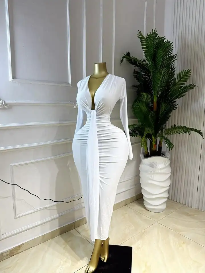 GLCMYAYA Women Long Sleeve Bowknot Deep V-neck Bodycon Midi Maxi Dress 2026 Birthday Holiday Party Trendy Long Dresses Vestidos GLCMYAYA Women Long Sleeve Bowknot Deep V-neck Bodycon Midi Maxi Dress 2026 Birthday Holiday Party Trendy Long Dresses Vestidos