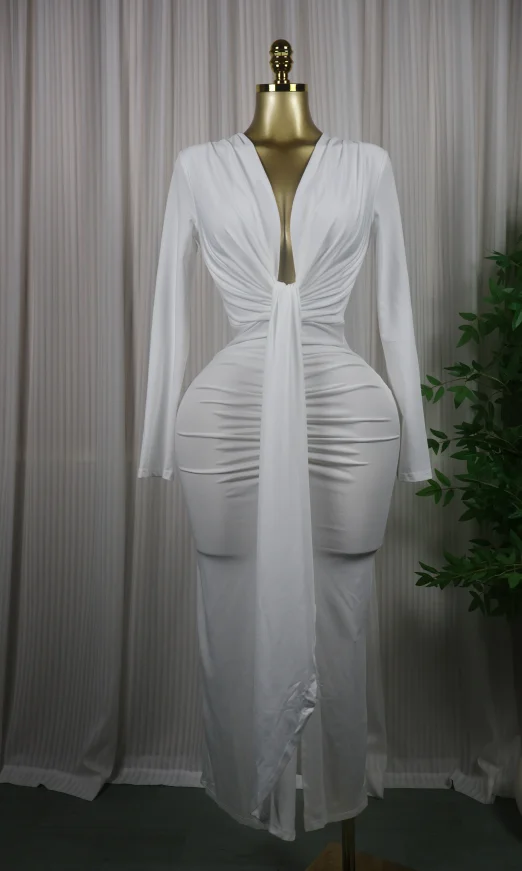 GLCMYAYA Women Long Sleeve Bowknot Deep V-neck Bodycon Midi Maxi Dress 2026 Birthday Holiday Party Trendy Long Dresses Vestidos GLCMYAYA Women Long Sleeve Bowknot Deep V-neck Bodycon Midi Maxi Dress 2026 Birthday Holiday Party Trendy Long Dresses Vestidos