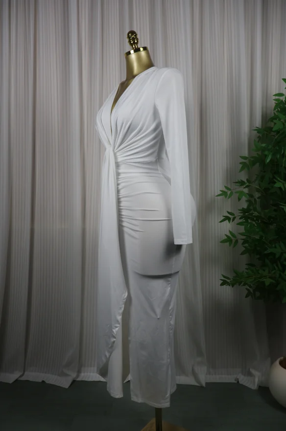 GLCMYAYA Women Long Sleeve Bowknot Deep V-neck Bodycon Midi Maxi Dress 2026 Birthday Holiday Party Trendy Long Dresses Vestidos GLCMYAYA Women Long Sleeve Bowknot Deep V-neck Bodycon Midi Maxi Dress 2026 Birthday Holiday Party Trendy Long Dresses Vestidos