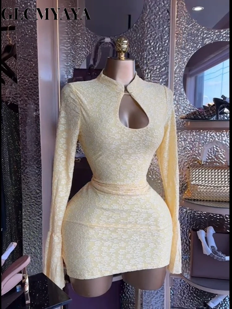 GLCMYAYA Women Stand Collar Elastic Bodycon Midi Mini Dress Satin 2026 Fall Winter Cocktail Even Birthday Party Trendy Dresses GLCMYAYA Women Stand Collar Elastic Bodycon Midi Mini Dress Satin 2026 Fall Winter Cocktail Even Birthday Party Trendy Dresses