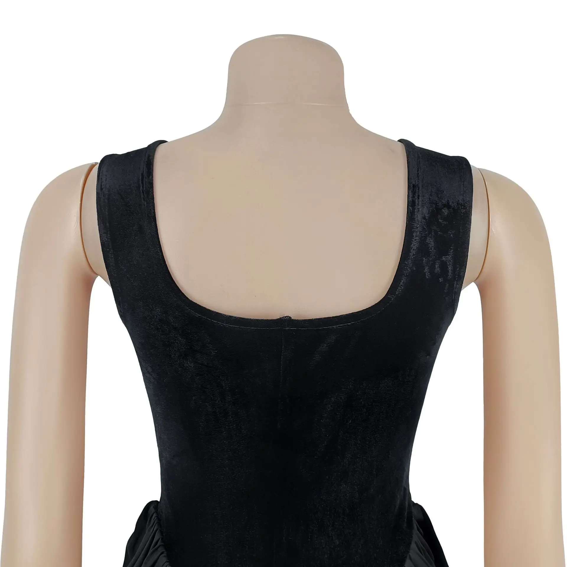 GLCMYAYA Women Velvet Stacked Ruched Sleeveless Bodycon Long Maxi Dresses 2026 Fall Party Trendy Birthday Evening Dress Vestidos