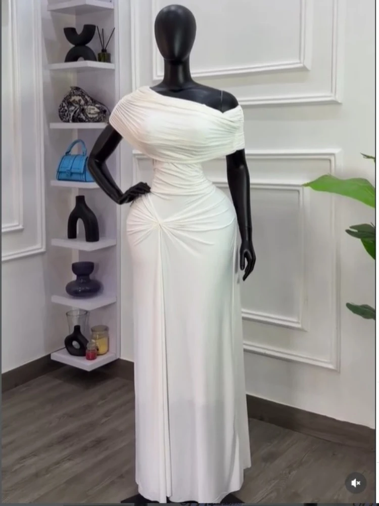 CM.YAYA Women Wraped Waist One Shoulder Ruched Stacked Bodycon Midi Long Maxi Dress 2026 Elegant Evening Birthday Party Dresses CM.YAYA Women Wraped Waist One Shoulder Ruched Stacked Bodycon Midi Long Maxi Dress 2026 Elegant Evening Birthday Party Dresses